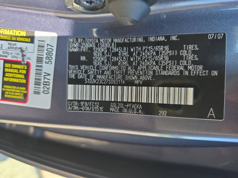 2007 Toyota Sienna LE 7-Passenger