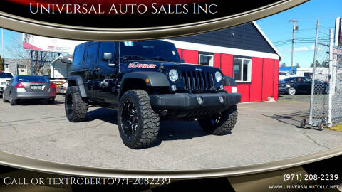 2017 Jeep Wrangler Unlimited for sale at Universal Auto Sales Inc in Salem OR