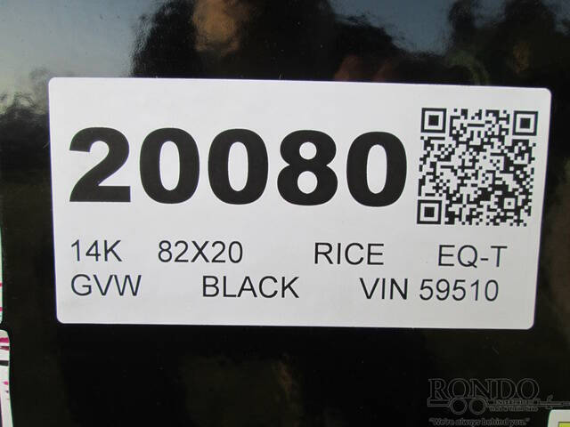 2026 Rice Trailers Equipment Tilt PTH20S