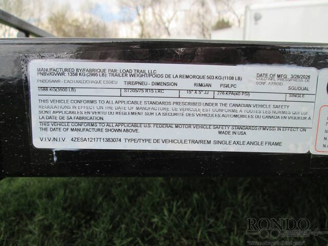 2026 Load Trail Single Axle Utility SE7712031