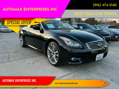 2013 Infiniti G37 Convertible for sale at AUTOMAX ENTERPRISES INC. in Roseville CA