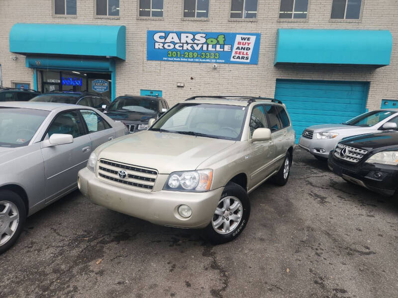 2003 Toyota Highlander for sale at Cars Of Rockville in Rockville MD