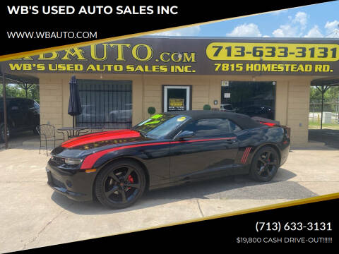 2014 Chevrolet Camaro for sale at WB'S USED AUTO SALES INC in Houston TX