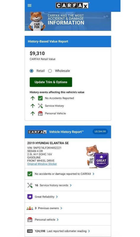 2019 Hyundai Elantra SE