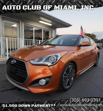 2016 Hyundai Veloster for sale at AUTO CLUB OF MIAMI, INC in Miami FL