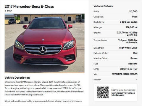 2017 Mercedes-Benz E-Class E 300