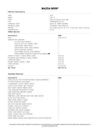 2025 Mazda CX-50 Hybrid Premium Plus