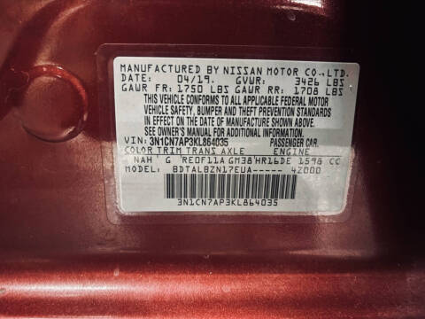 2019 Nissan Versa SV