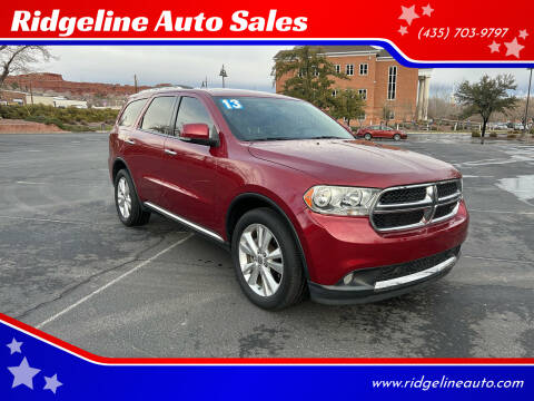 2013 Dodge Durango for sale at Ridgeline Auto Sales in Saint George UT