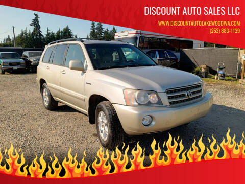 2002 Toyota Highlander for sale at DISCOUNT AUTO SALES LLC in Spanaway WA