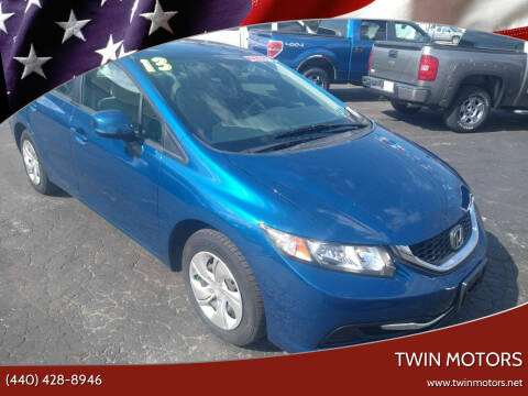 2013 Honda Civic for sale at TWIN MOTORS in Madison OH