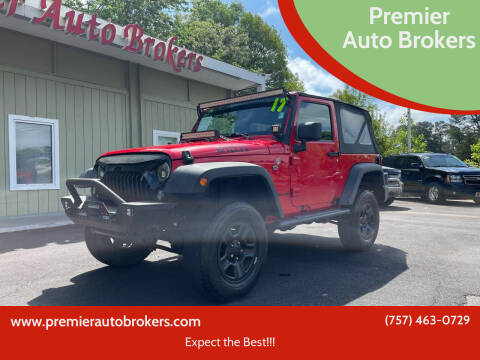 2017 Jeep Wrangler for sale at Premier Auto Brokers in Virginia Beach VA