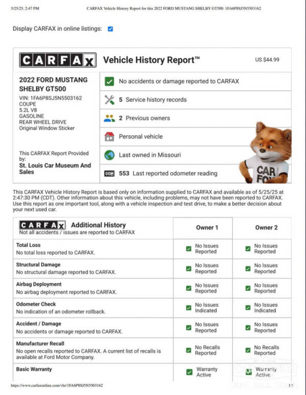 2022 Ford Mustang Shelby GT500