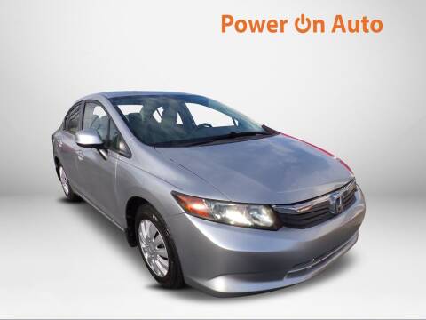 2012 Honda Civic for sale at Power On Auto LLC in Monroe NC