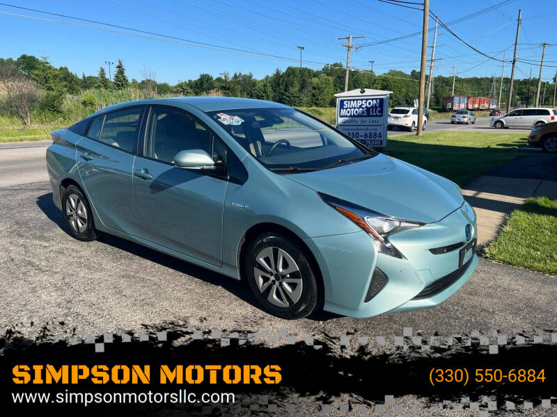 2017 Toyota Prius for sale at SIMPSON MOTORS in Youngstown OH