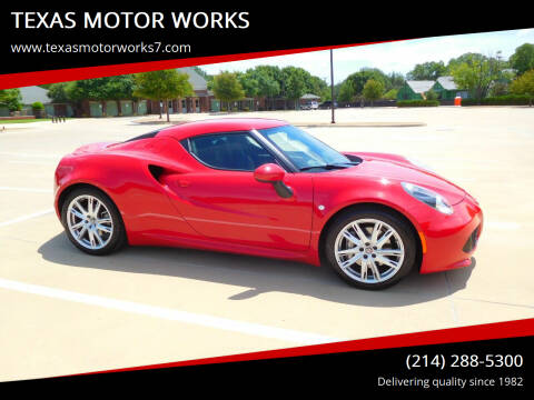 2017 Alfa Romeo 4C for sale at TEXAS MOTOR WORKS in Arlington TX