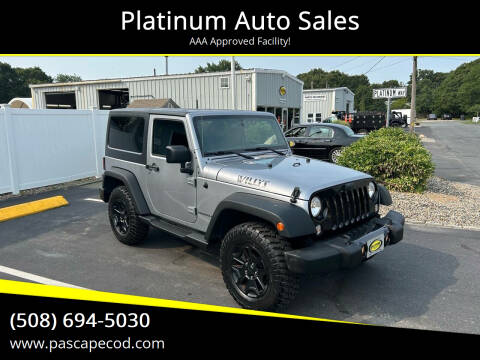 2015 Jeep Wrangler for sale at Platinum Auto Sales in South Yarmouth MA