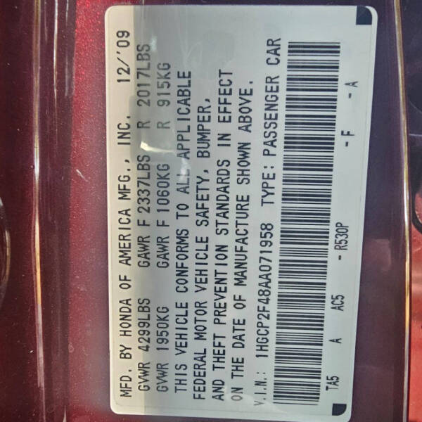 2010 Honda Accord LX-P