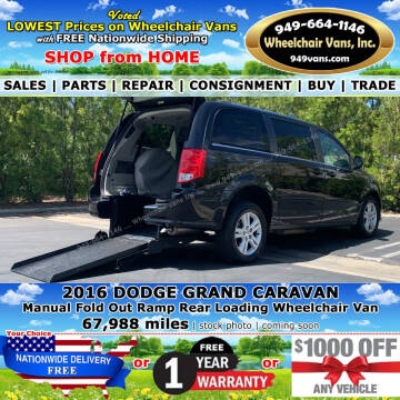 2016 Dodge Grand Caravan for sale at Wheelchair Vans Inc in Laguna Hills CA