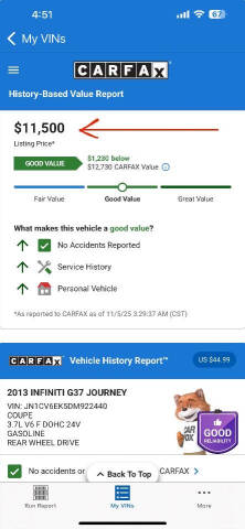 2013 Infiniti G37 Coupe Journey