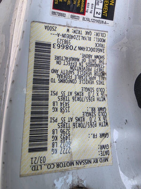 2021 Nissan Frontier SV