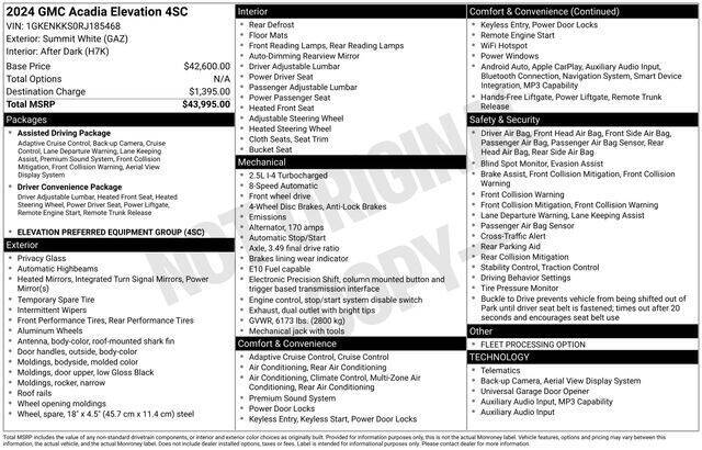 2024 GMC Acadia Elevation