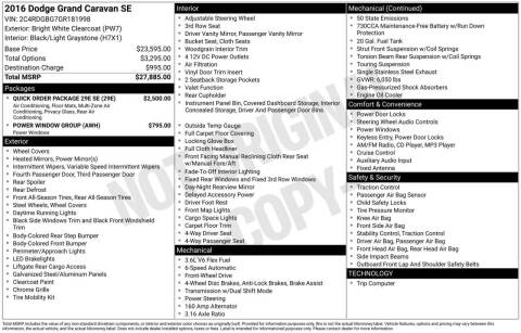 2016 Dodge Grand Caravan SE