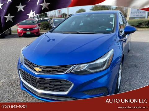 2016 Chevrolet Cruze for sale at Auto Union LLC in Virginia Beach VA