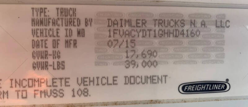 2016 Freightliner M2 106