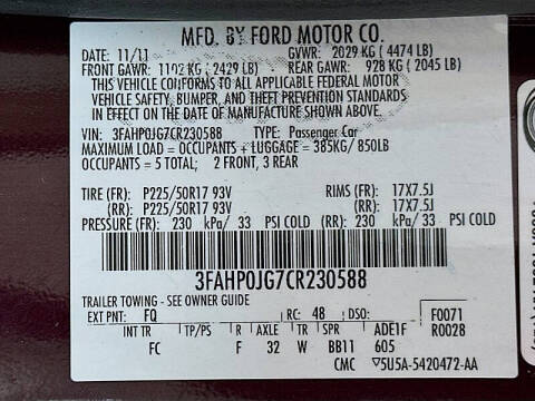 2012 Ford Fusion SEL