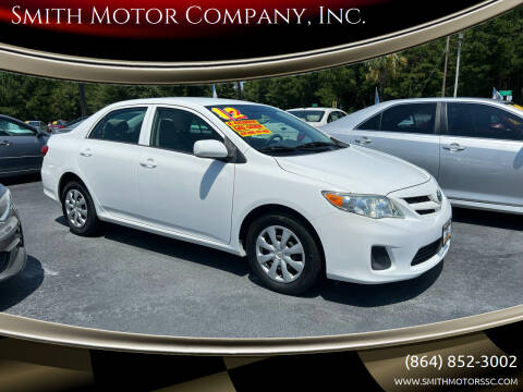 2012 Toyota Corolla for sale at Smith Motor Company, Inc. in Mc Cormick SC