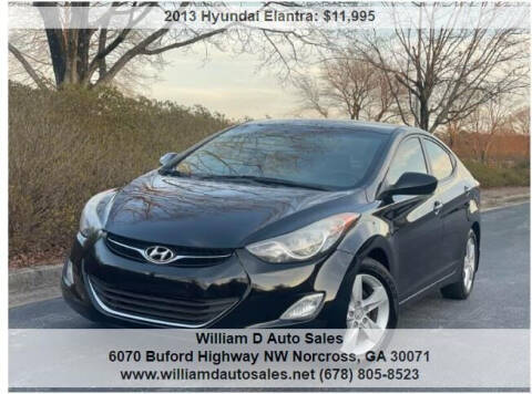 2013 Hyundai Elantra for sale at William D Auto Sales in Norcross GA