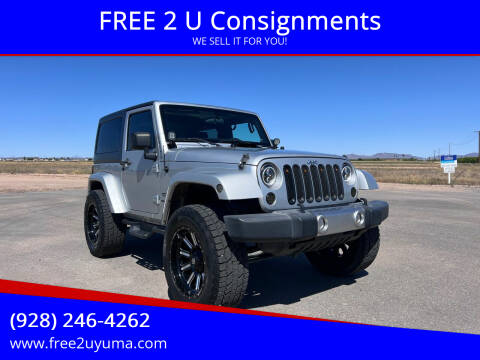 2012 Jeep Wrangler for sale at FREE 2 U Consignments in Yuma AZ