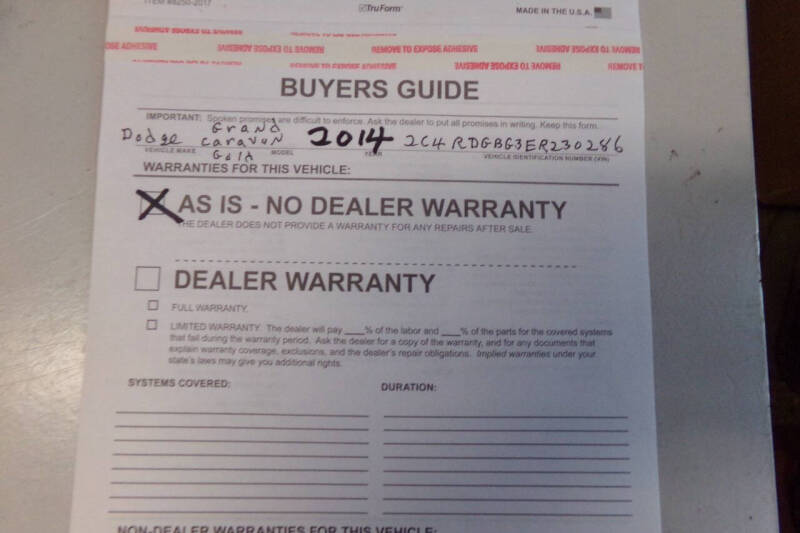 2014 Dodge Grand Caravan American Value Package