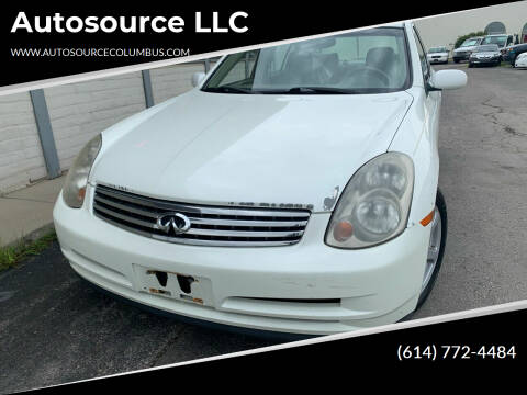 2004 Infiniti G35 for sale at Autosource LLC in Columbus OH