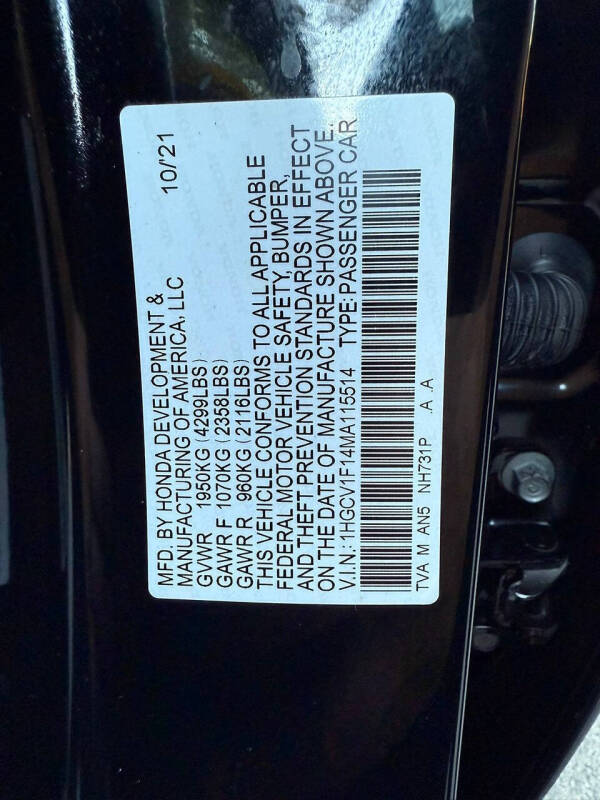 2021 Honda Accord LX