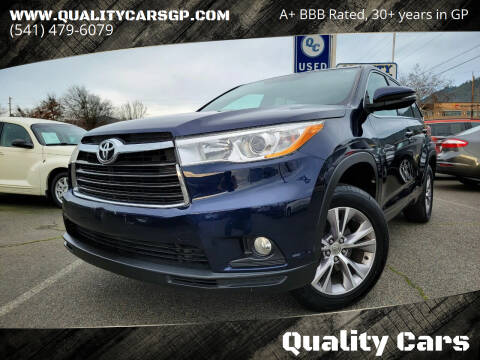 2014 Toyota Highlander for sale at Quality Cars in Grants Pass OR