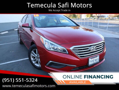 2016 Hyundai Sonata for sale at Temecula Safi Motors in Temecula CA