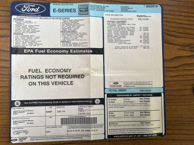 2010 Ford E-Series E-150