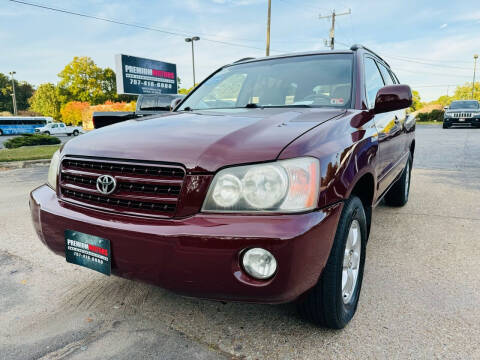 2002 Toyota Highlander for sale at Premium Motor's LLC in Norfolk VA