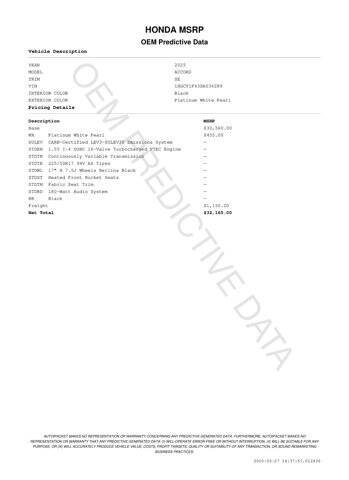 2025 Honda Accord SE