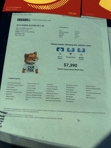 2012 Honda Accord EX-L V6