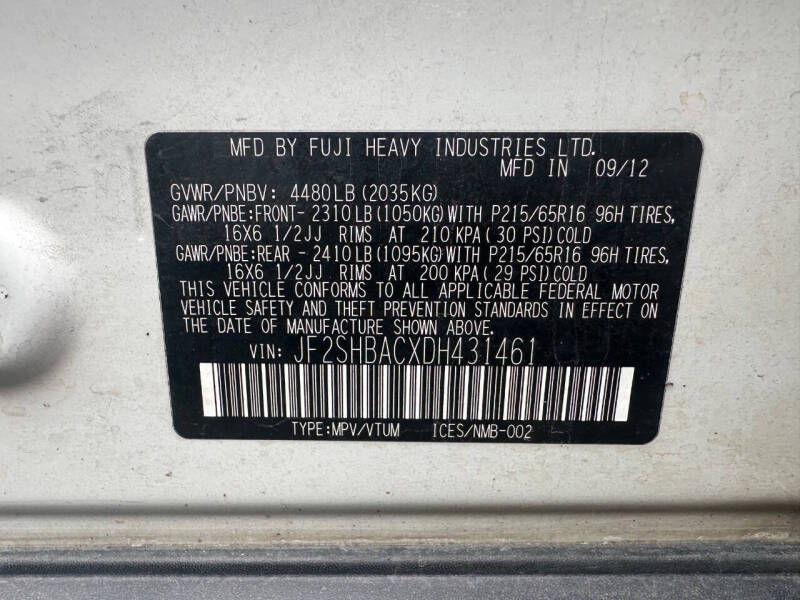 2013 Subaru Forester 2.5X
