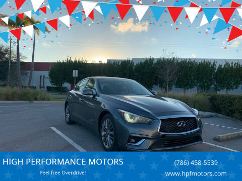 2019 Infiniti Q50 for sale at HIGH PERFORMANCE MOTORS in Hollywood FL