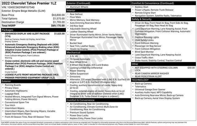 2022 Chevrolet Tahoe Premier