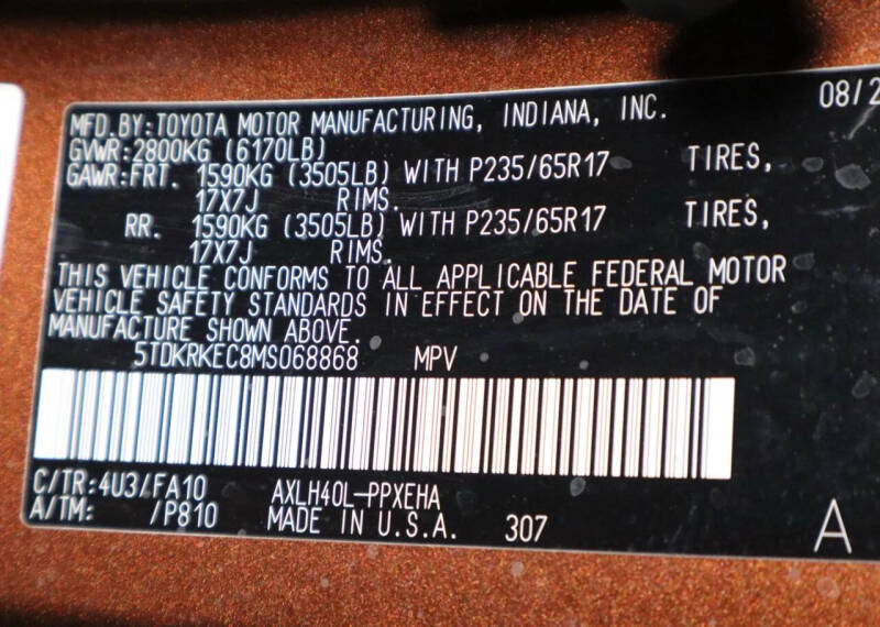 2021 Toyota Sienna LE 8-Passenger