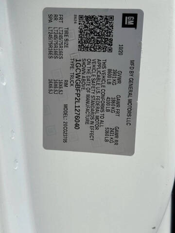 2020 Chevrolet Express 2500