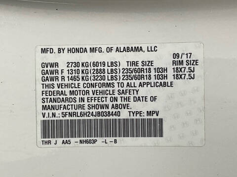 2018 Honda Odyssey LX