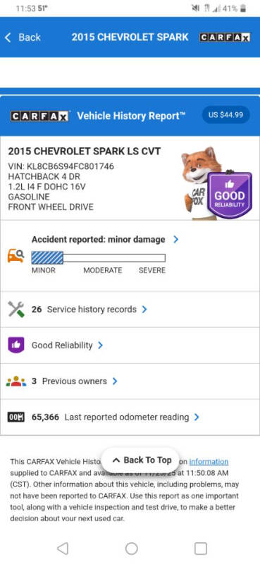 2015 Chevrolet Spark LS CVT