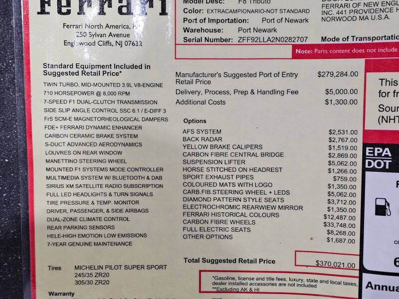 2022 Ferrari F8 Tributo